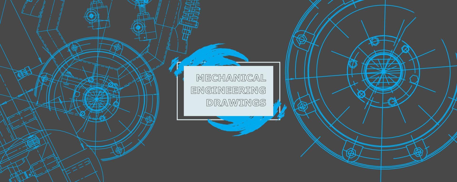 Abstract background concept mechanical engineering drawing. Engineering wallpaper vector
