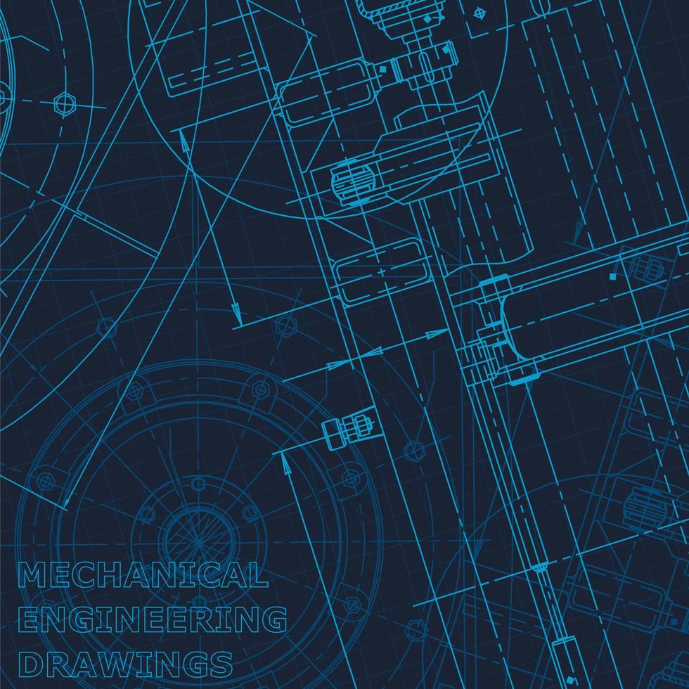Blueprint, Sketch. Vector engineering illustration. Cover, flyer, banner