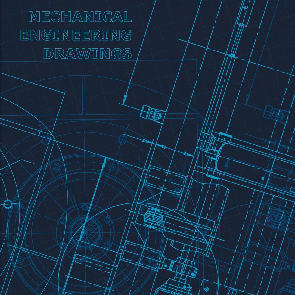 Blueprint, Sketch. Vector engineering illustration. Cover, flyer, banner