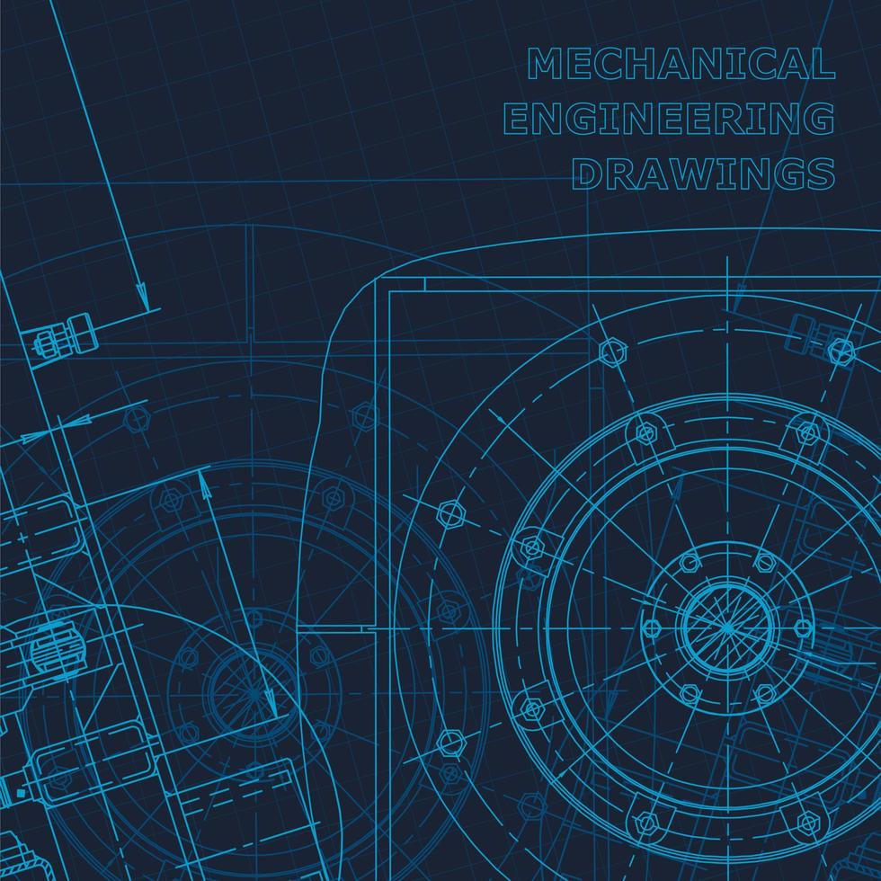 plano, bosquejo. Ilustración de ingeniería vectorial. portada, volante, pancarta vector