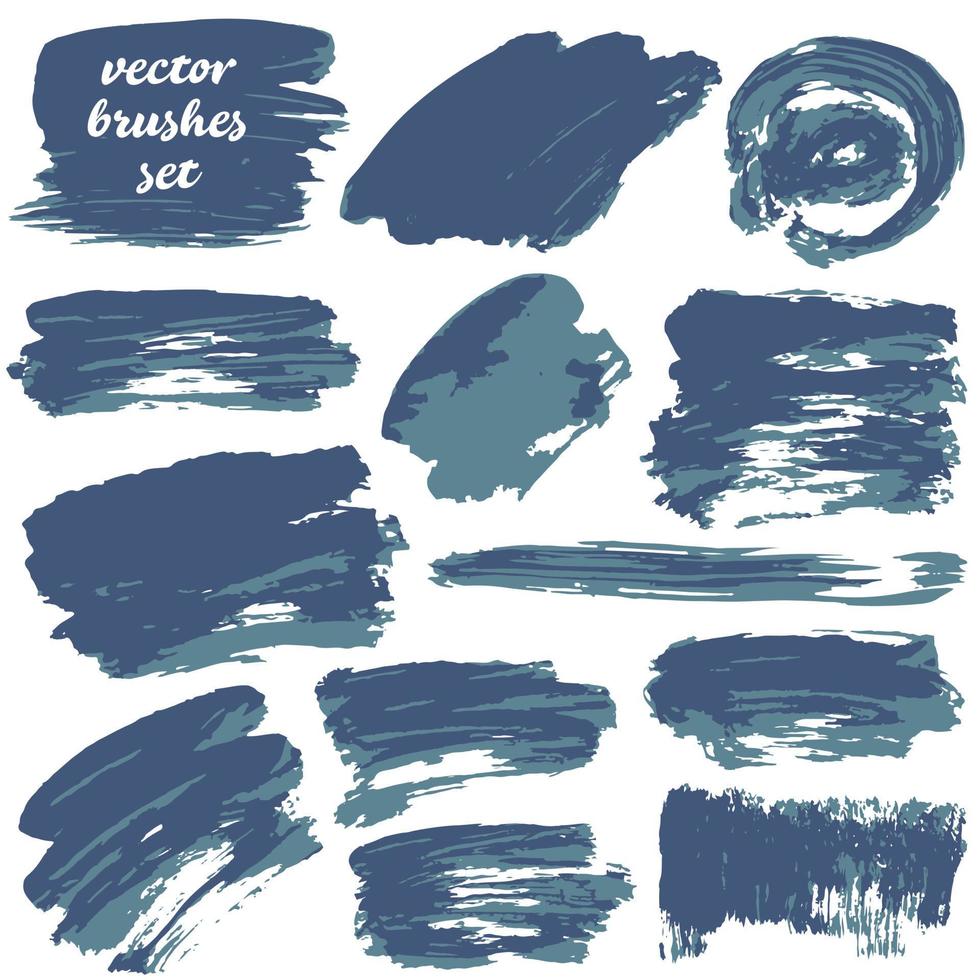 Collection of paint, ink brush strokes, brushes, blots vector