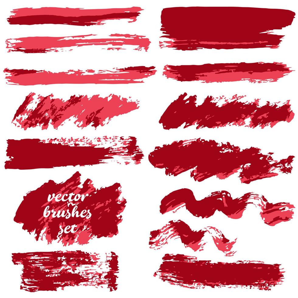 Collection of paint, ink brush strokes, brushes, blots vector