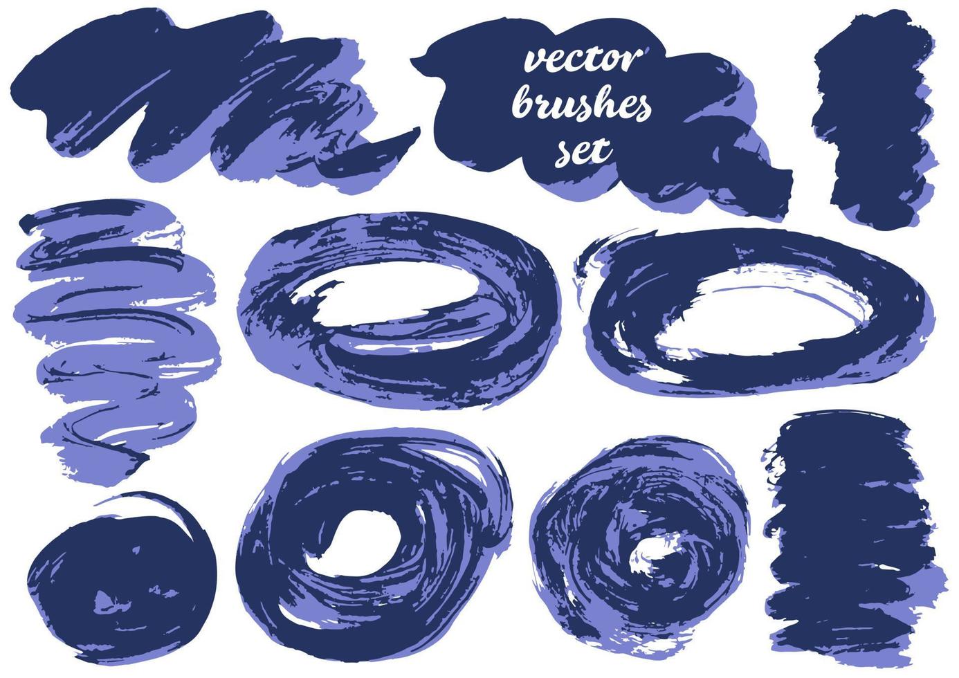 Collection of paint, ink brush strokes, brushes, blots vector