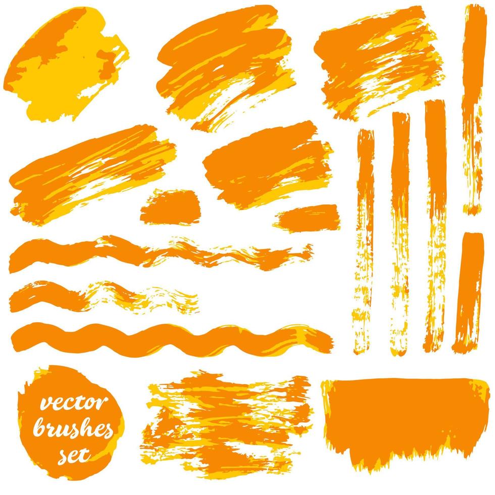 Collection of paint, ink brush strokes, brushes, blots vector