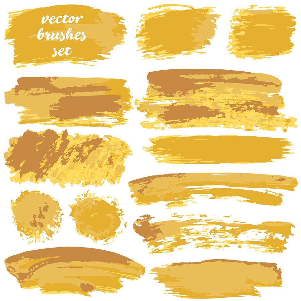 Collection of paint, ink brush strokes, brushes, blots vector