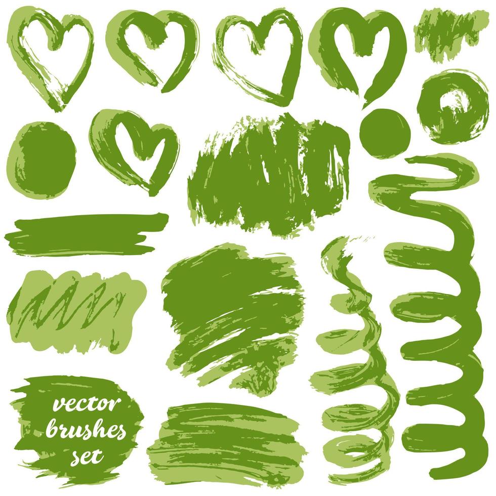 Collection of paint, ink brush strokes, brushes, blots vector