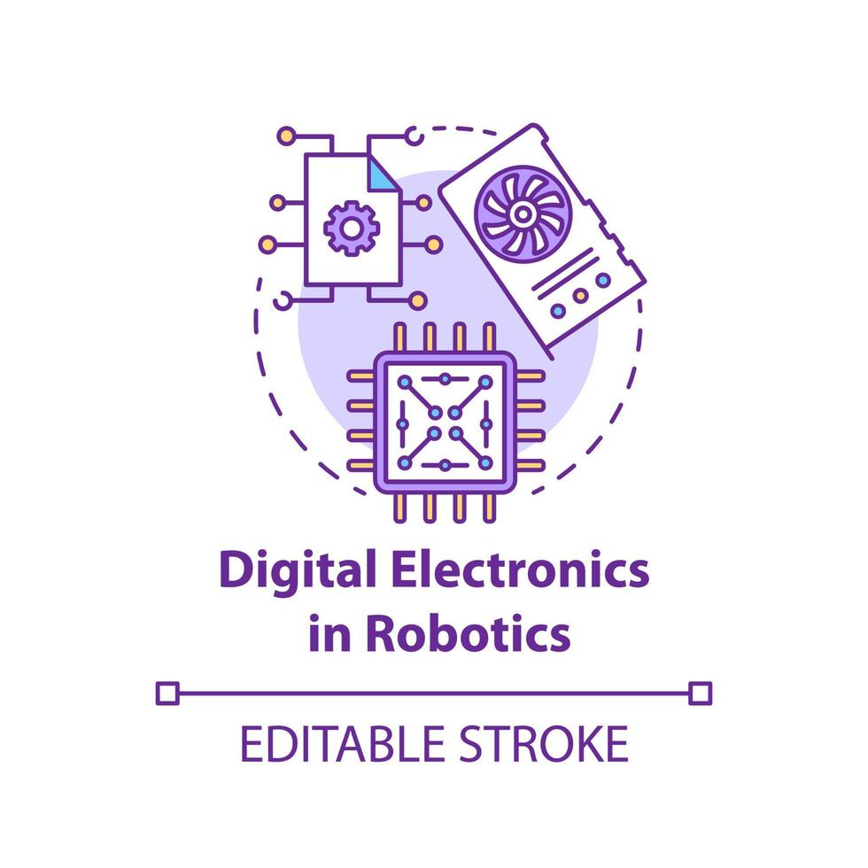 Digital electronics in robotics concept icon vector