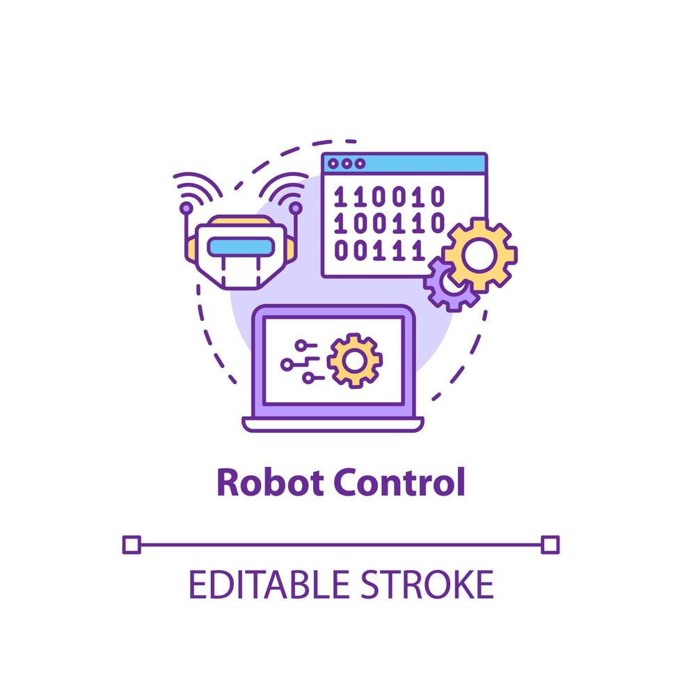 Robot control concept icon vector