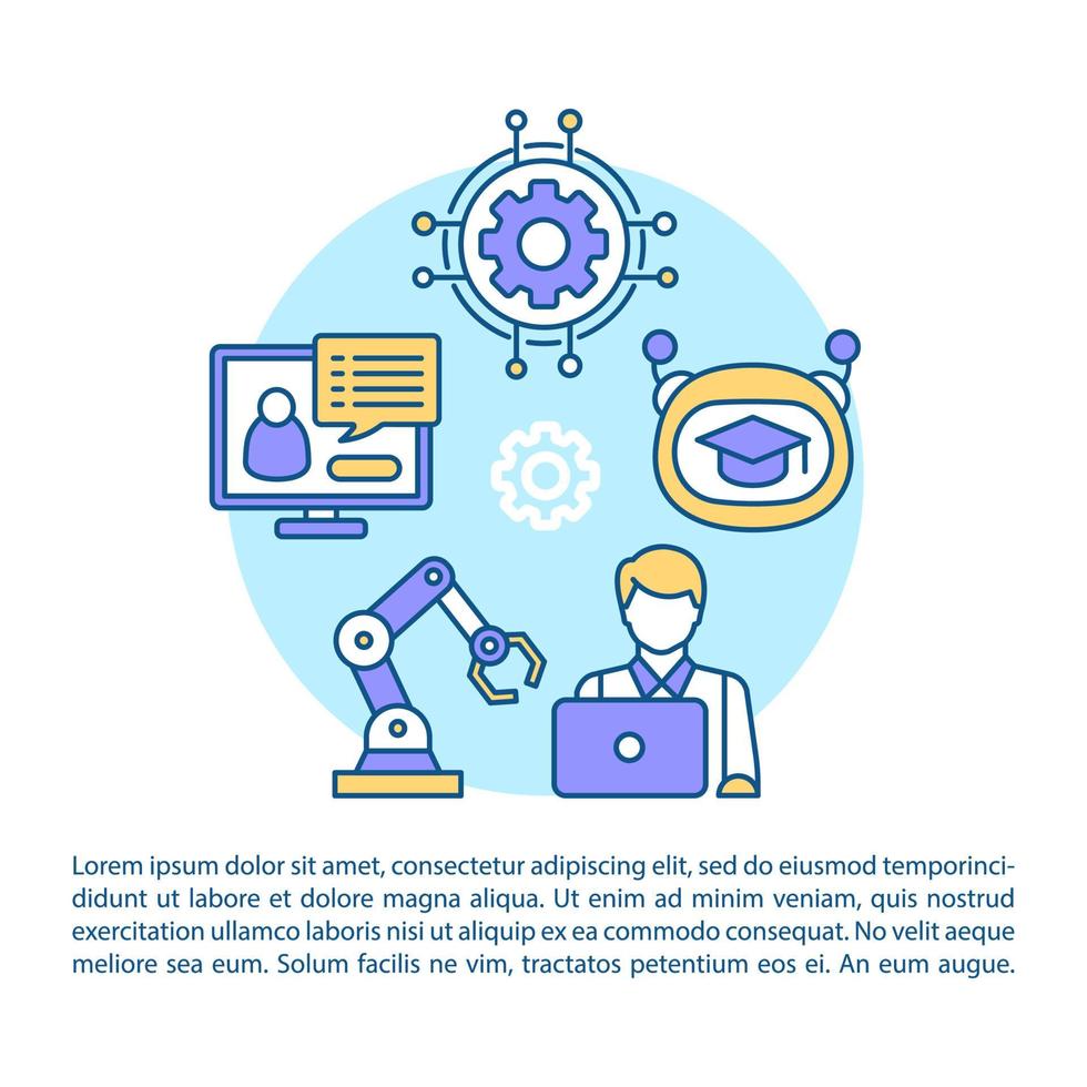 Artificial intelligence article page vector template