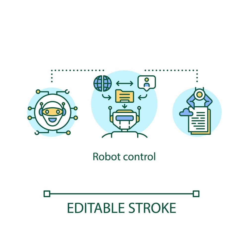 Robot control concept icon vector