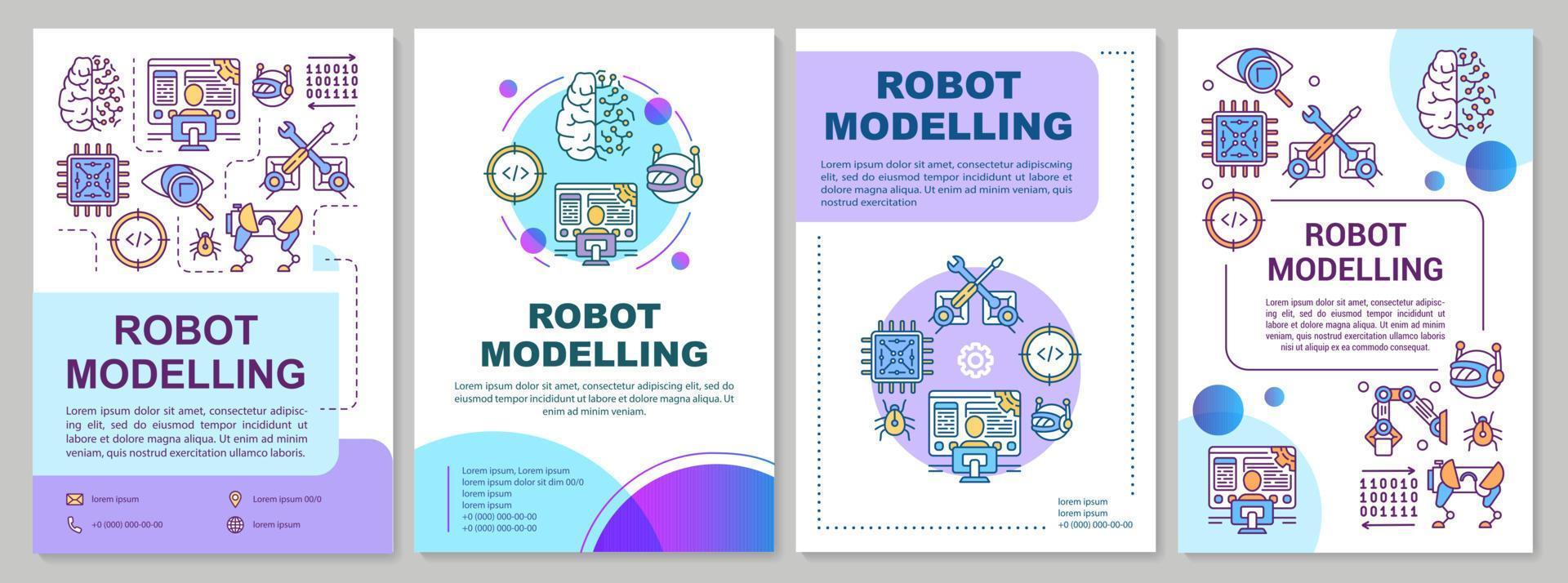 Robot modelling brochure template vector
