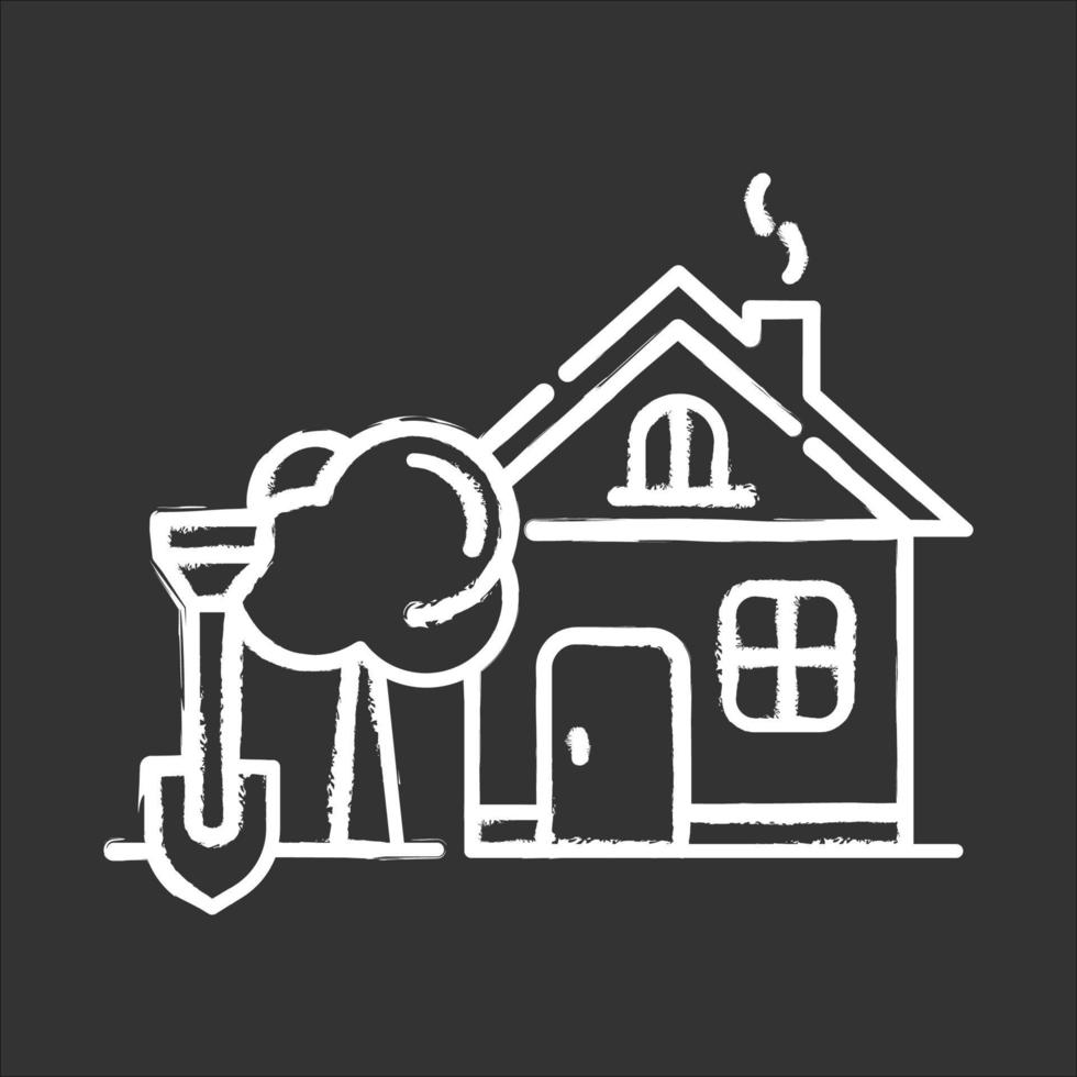 Home and garden chalk icon vector