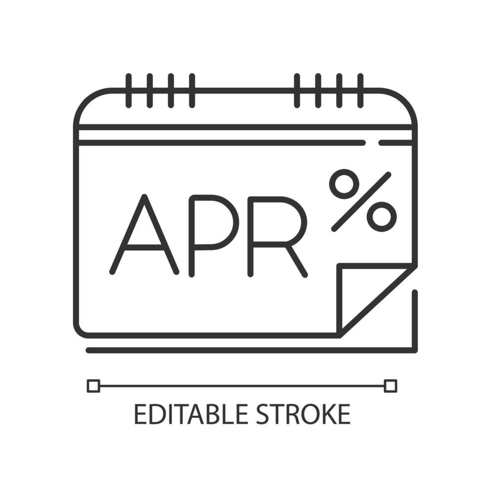 Annual percentage rate linear icon vector