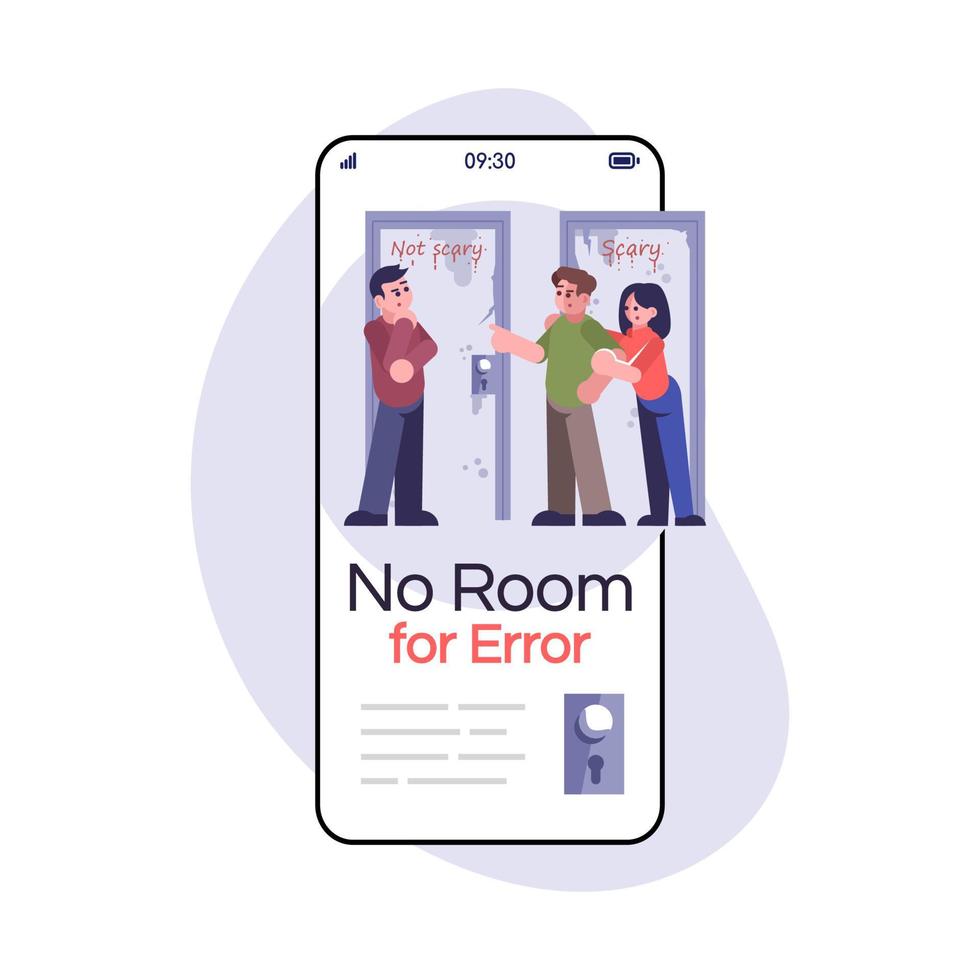 No room for error social media post smartphone app screen vector