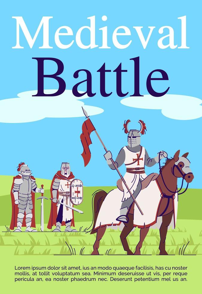 Plantilla de folleto de batalla medieval vector