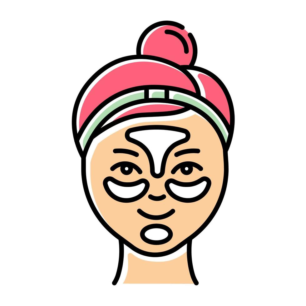Applying hydrogel patches color icon vector