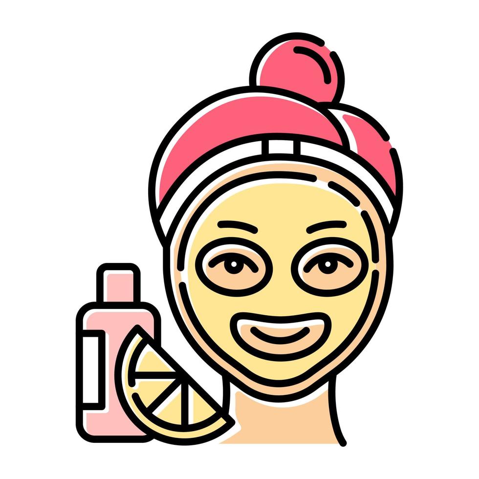 Vitamin C mask color icon vector