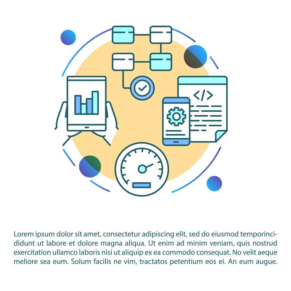 Software testing article page vector template