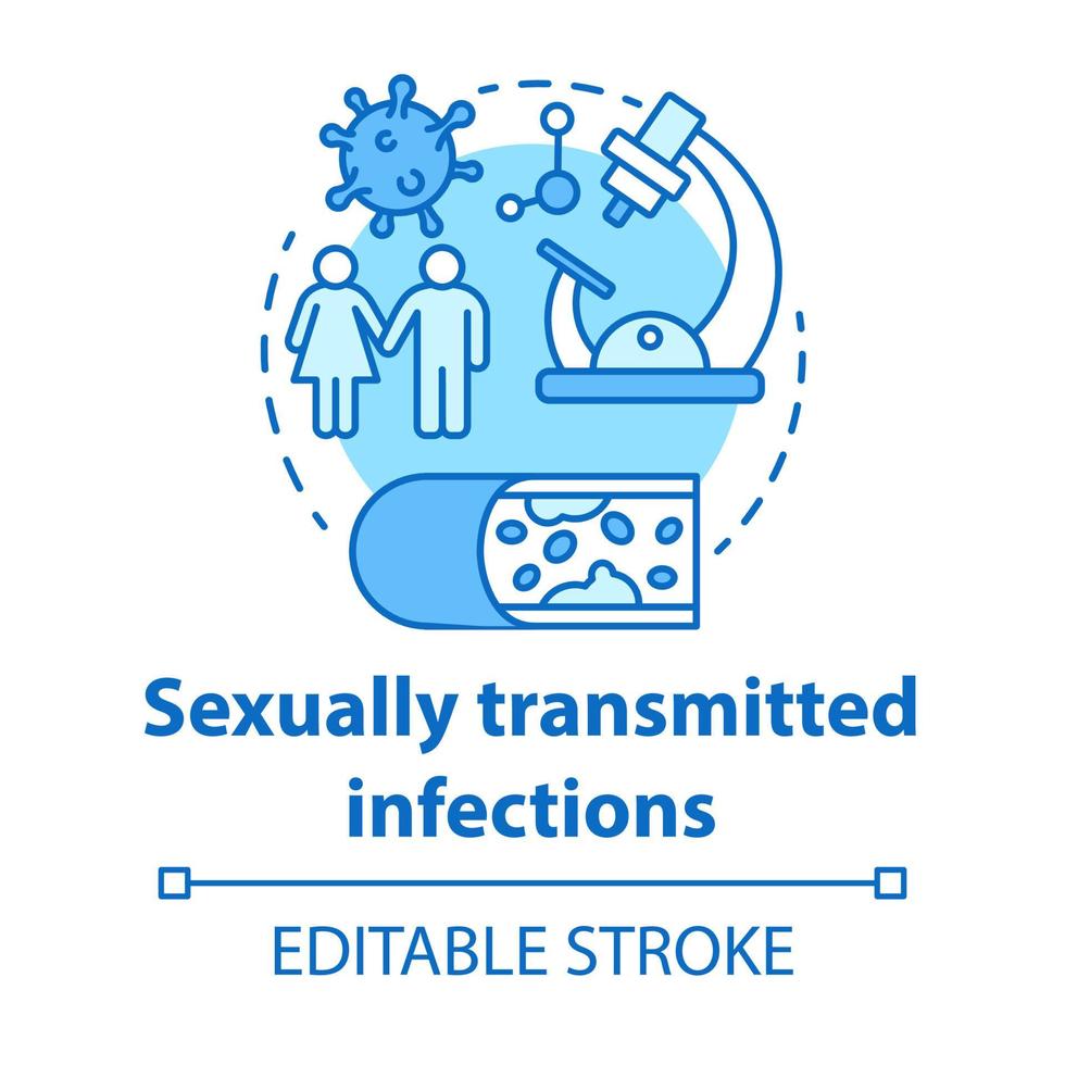 icono de concepto de infecciones de transmisión sexual vector