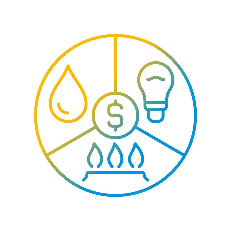 Paying bills gradient linear vector icon