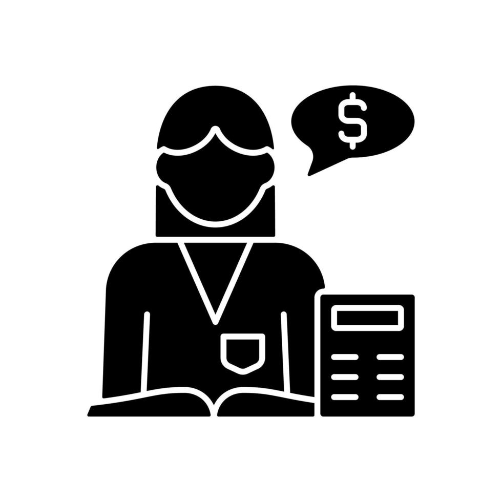 Accountant black glyph icon vector