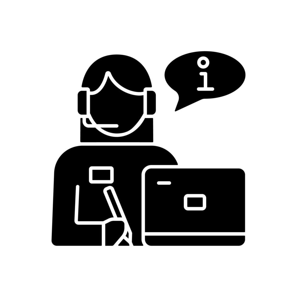 Receptionist black glyph icon vector