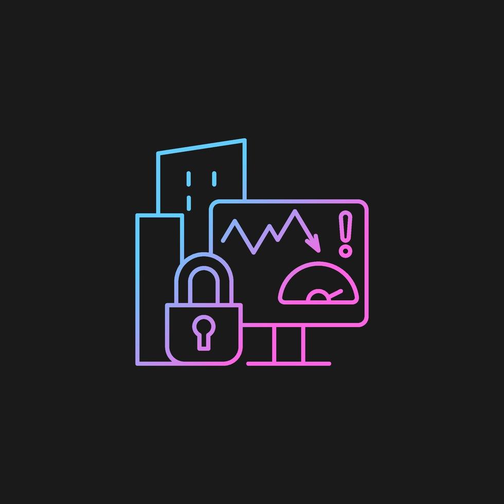 Company risk scoring privacy gradient vector icon for dark theme
