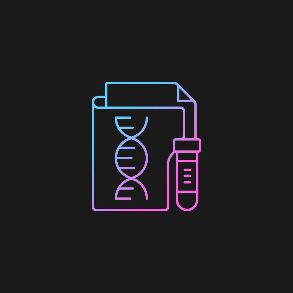 Genetic information privacy gradient vector icon for dark theme