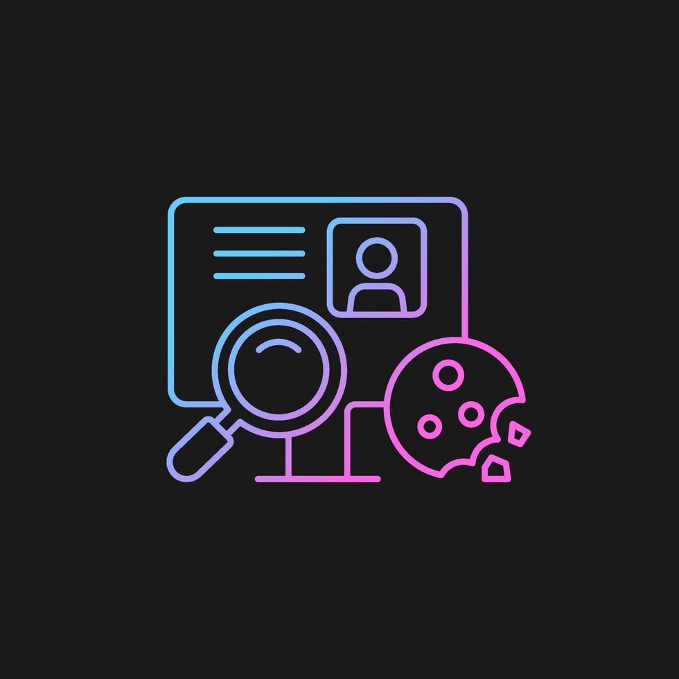 Cookie id gradient vector icon for dark theme