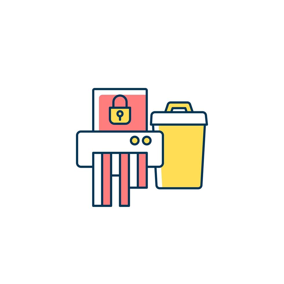 Sensitive information disposal RGB color icon vector