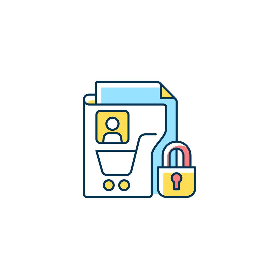 Consumer data privacy RGB color icon vector