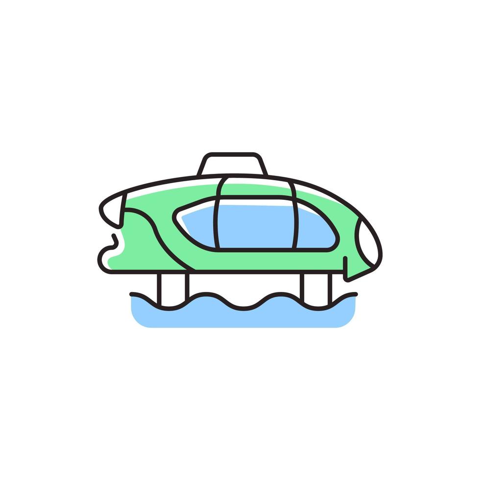 Electric water taxi RGB color icon vector