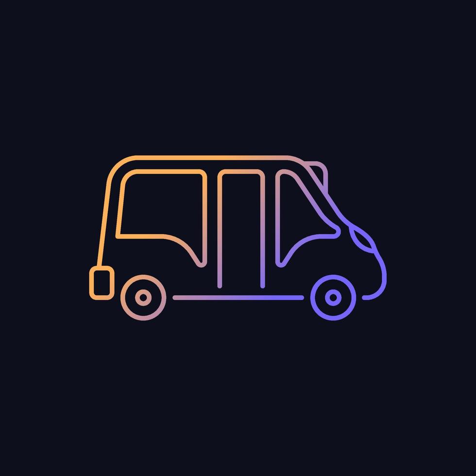 Minibus gradient vector icon for dark theme