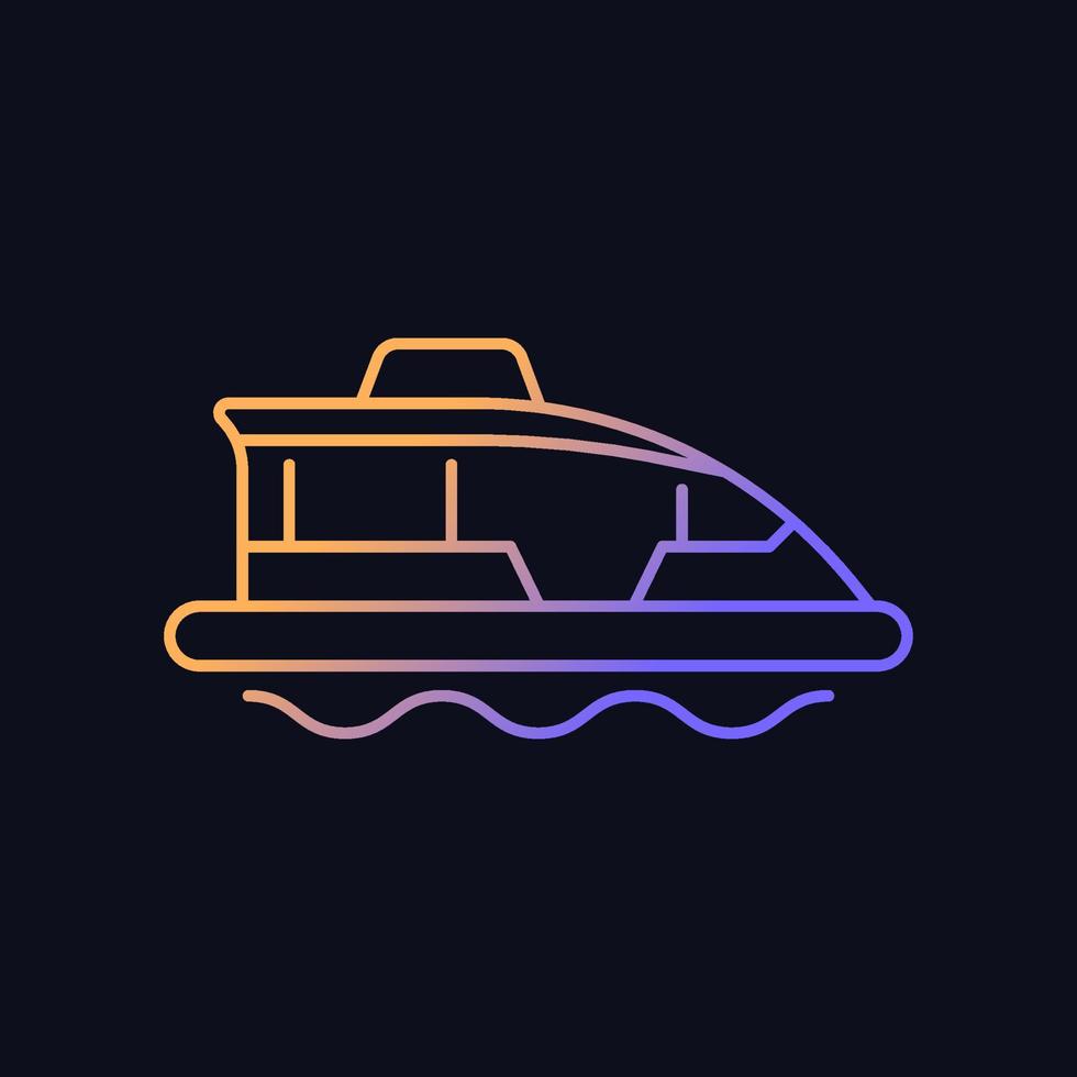 Water taxi gradient vector icon for dark theme