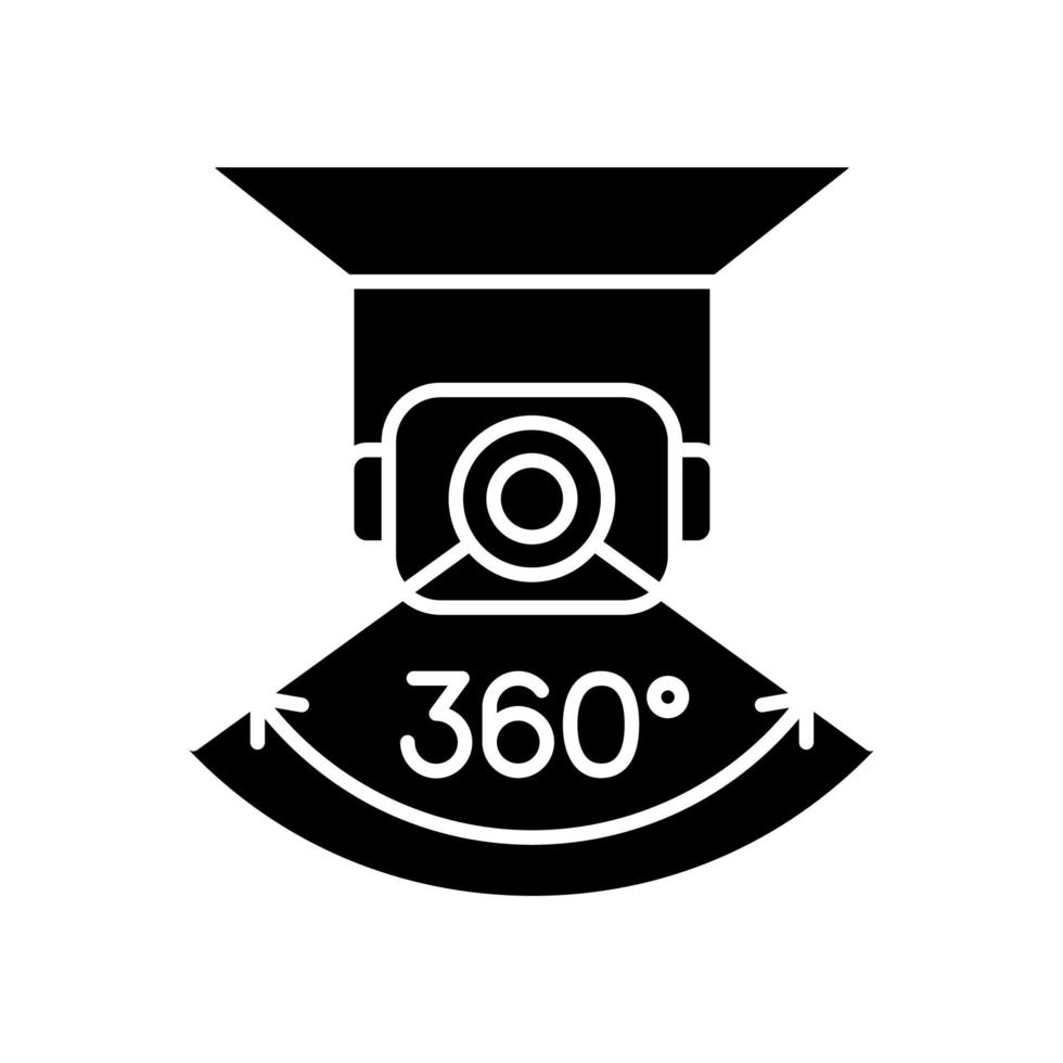 Full camera rotation black glyph manual label icon vector