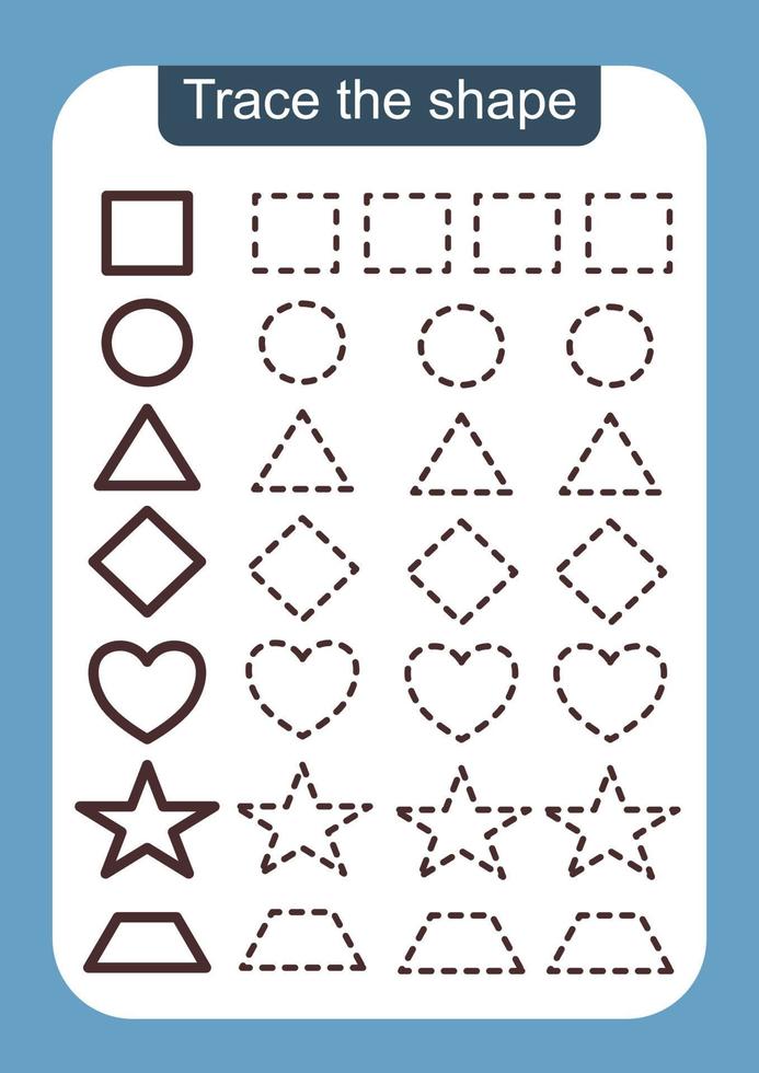 shape worksheet printable for student vector