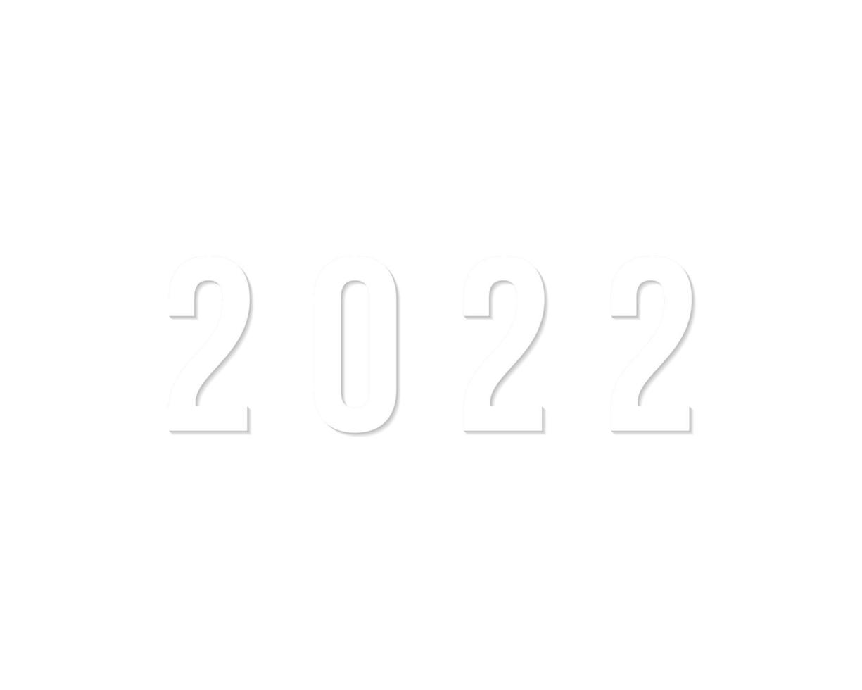 Happy New Year 2022 Long Shadow Design Template. Modern Design for Calendar, Invitations, Greeting Cards, Holidays Flyers or Prints vector
