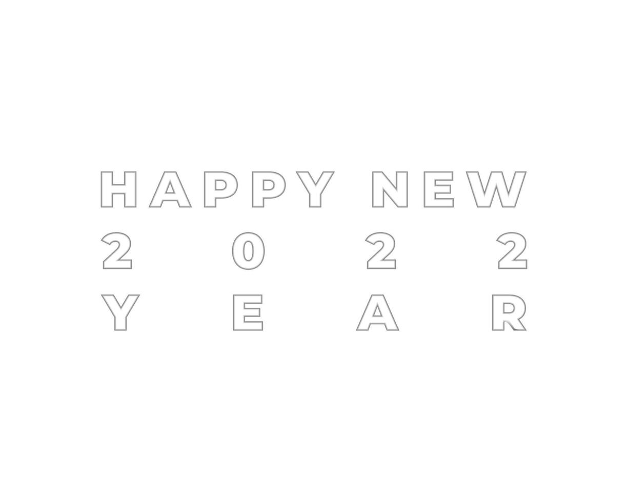 Happy New Year 2022 Long Shadow Design Template. Modern Design for Calendar, Invitations, Greeting Cards, Holidays Flyers or Prints vector