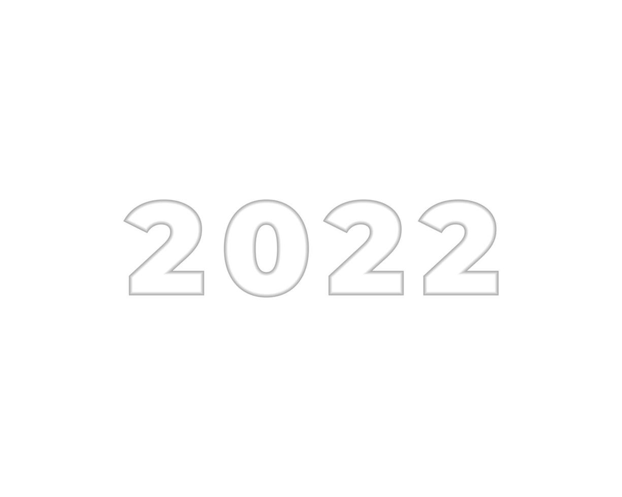 Happy New Year 2022 Long Shadow Design Template. Modern Design for Calendar, Invitations, Greeting Cards, Holidays Flyers or Prints vector