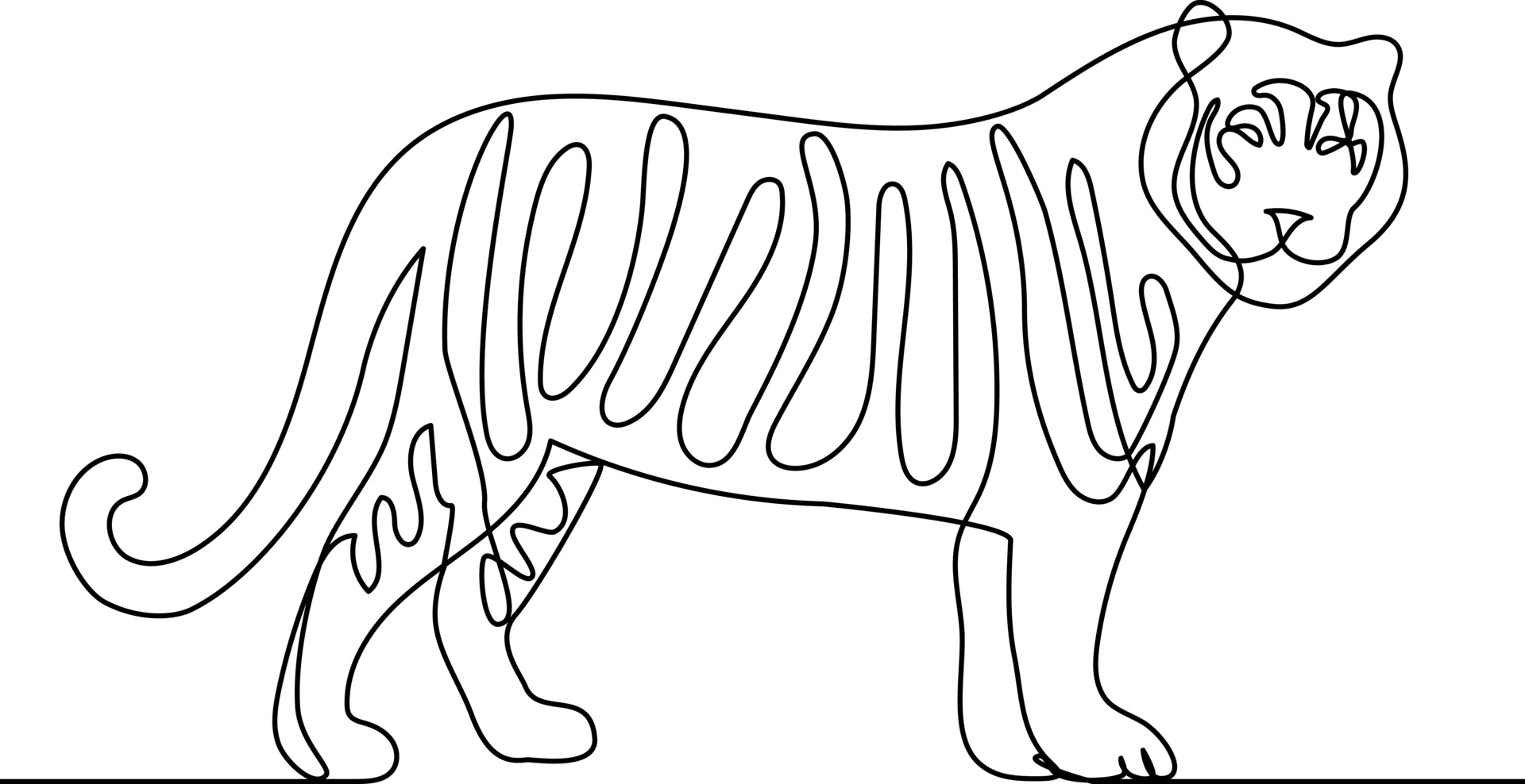 Tiger Line Art 17586847 Vector Art at Vecteezy