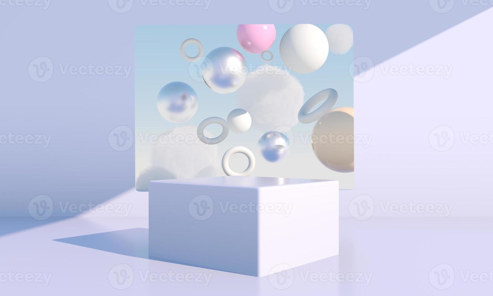 Minimal scene with geometrical forms, podiums in cream background with shadows. Scene to show cosmetic product, Showcase, shopfront, display case. 3d photo