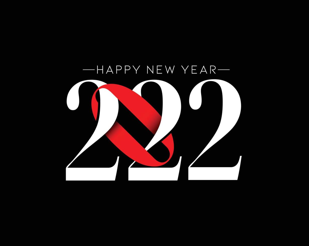 Happy New Year 2022 Text Typography Design Patter, Vector illustration.