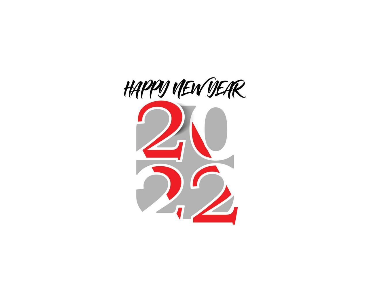Feliz año nuevo 2022 patrón de diseño de tipografía de texto, ilustración vectorial. vector