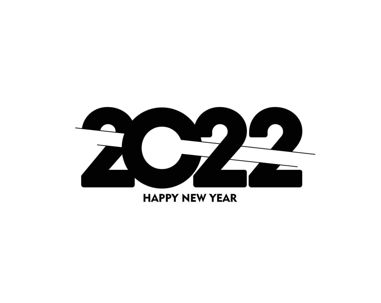 Feliz año nuevo 2022 patrón de diseño de tipografía de texto, ilustración vectorial. vector