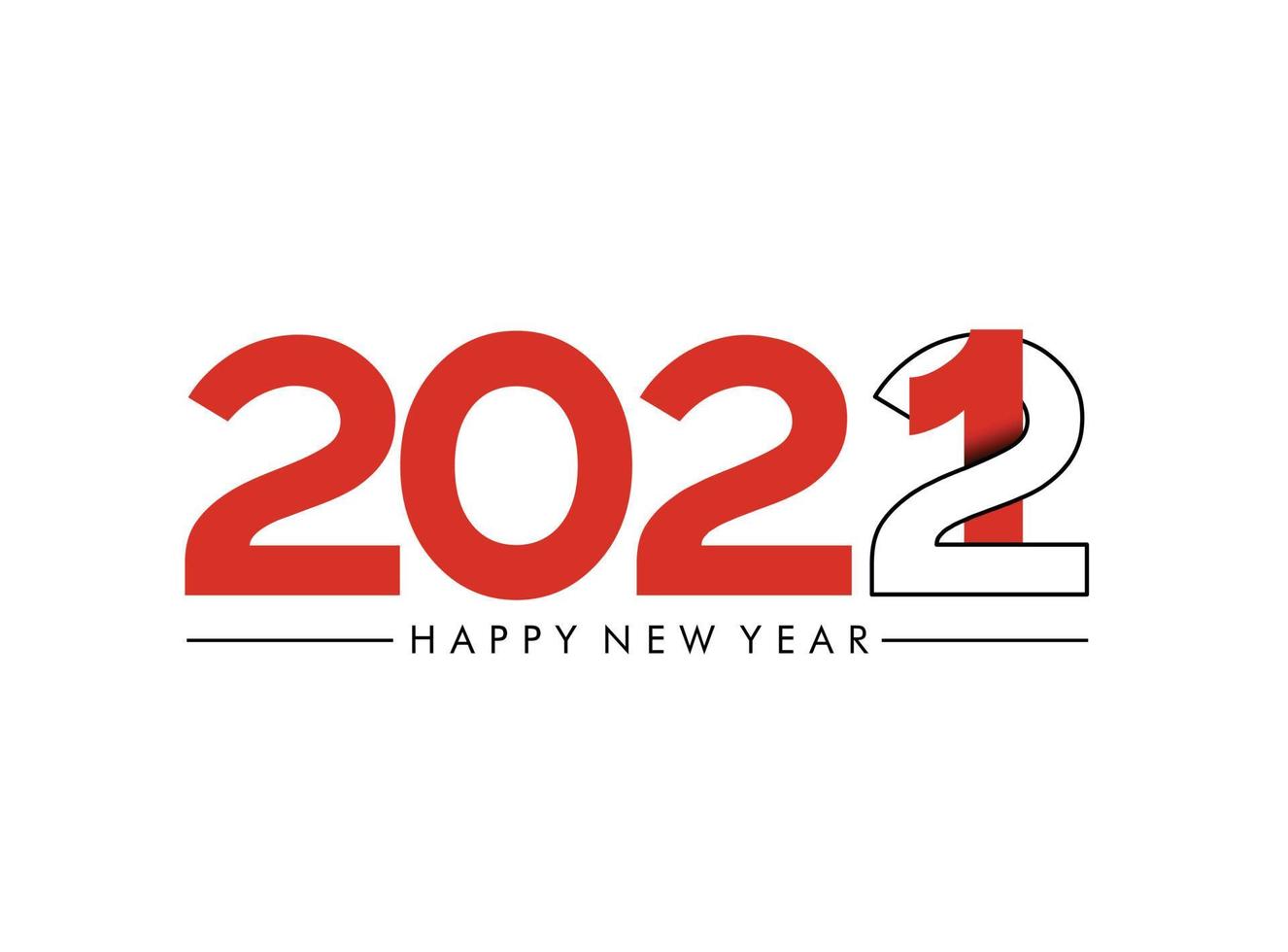 Happy New Year 2022 Text Typography Design Patter, Vector illustration ...