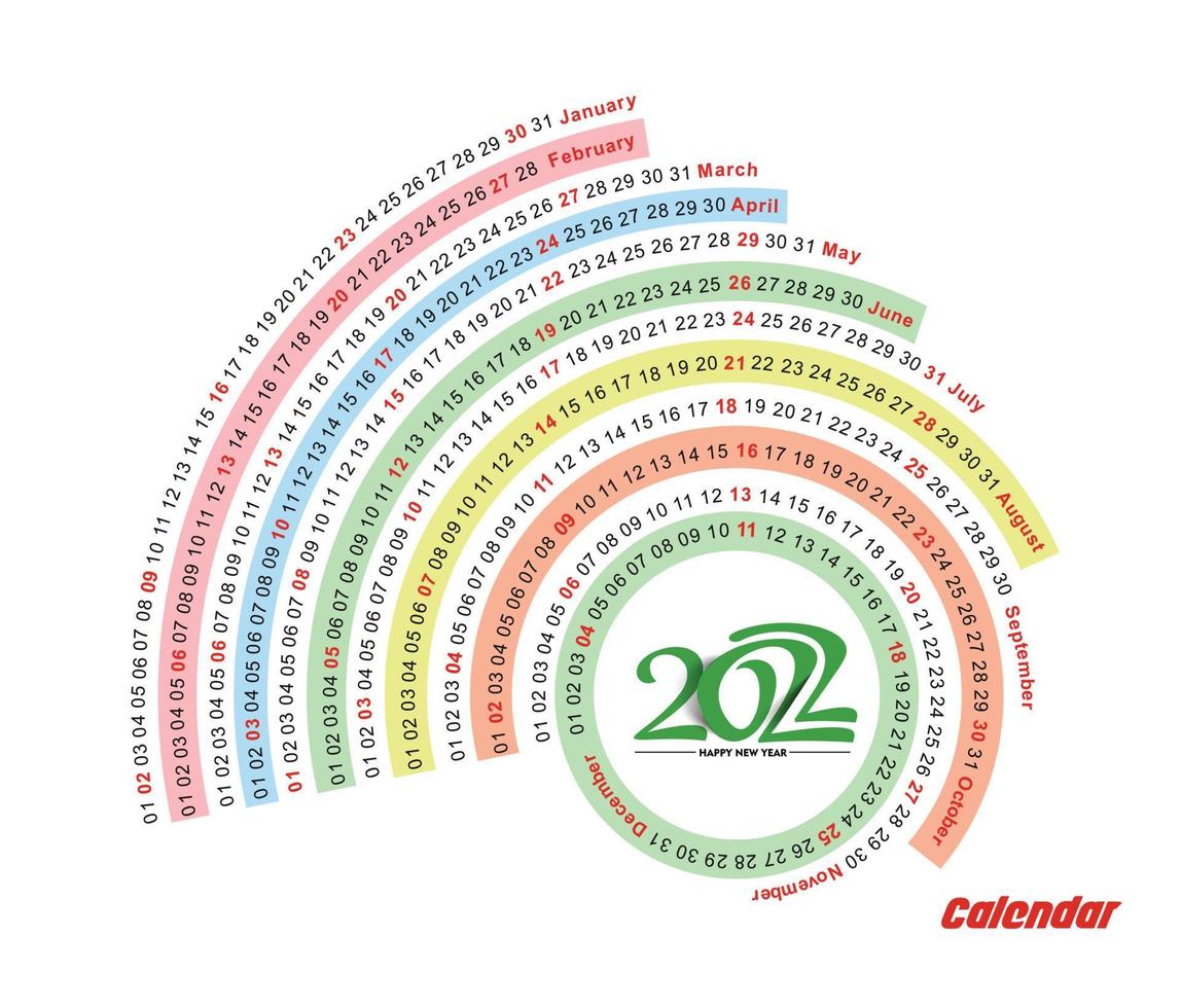 Happy new year 2022 Calendar - New Year Holiday design elements for holiday cards, calendar banner poster for decorations, Vector Illustration Background.