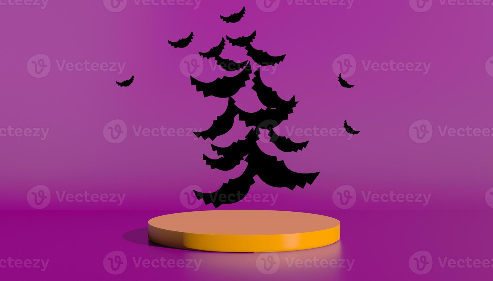 Podium and minimal abstract background for Halloween, 3d rendering geometric shape. 3d illustration photo