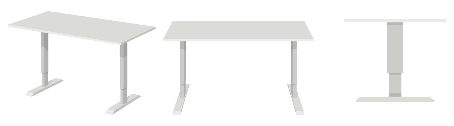 Beautiful cute modern table with different poses and position vector