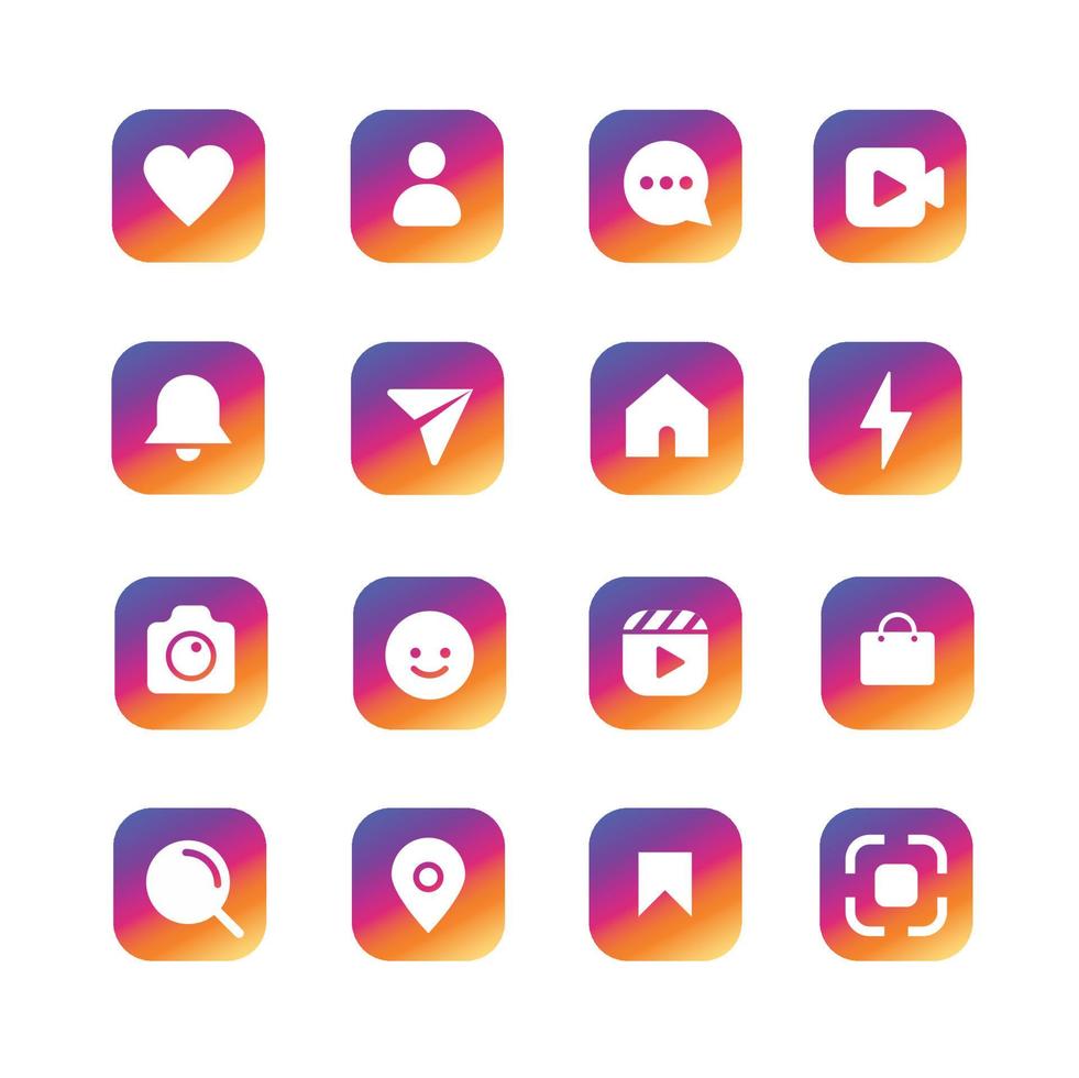 icono de redes sociales con estilo de color degradado vector