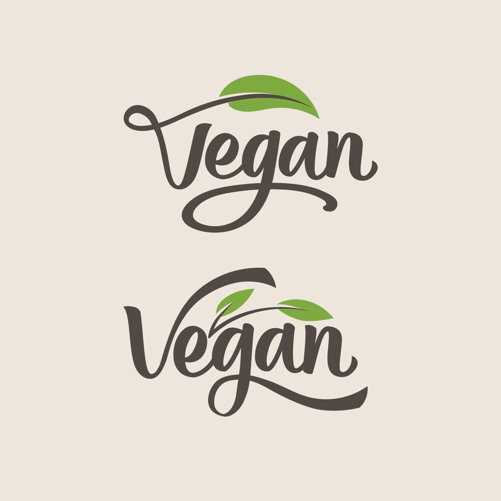 Ilustración de vector de letras manuscritas veganas